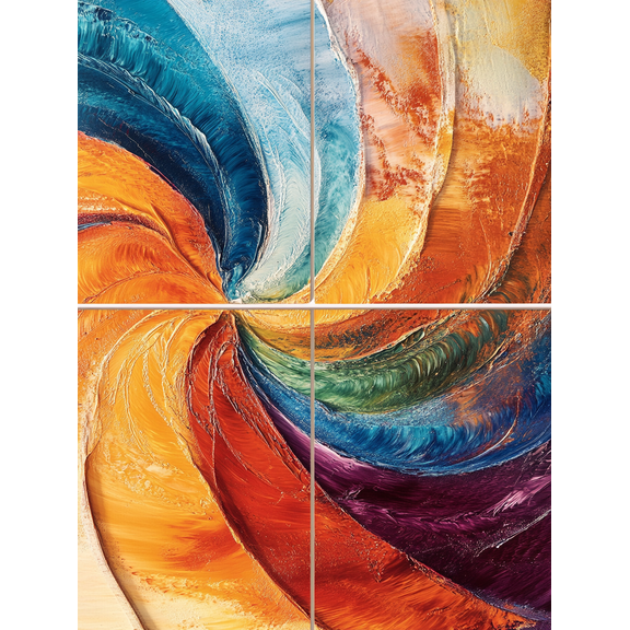 Abstract Rainbow Swirl Canvas PaintingSuitable for Living Room Bedroom Office Dining Room and Hotel Decoration