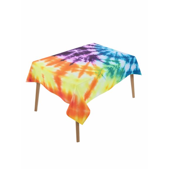 Abstract Rainbow Table Cloth 52x70 Inch Rectangle, Modern Blue Purple Orange Green Marble Waterproof Tablecloth Washable Table Cover for Party Picnic Dinner Decor