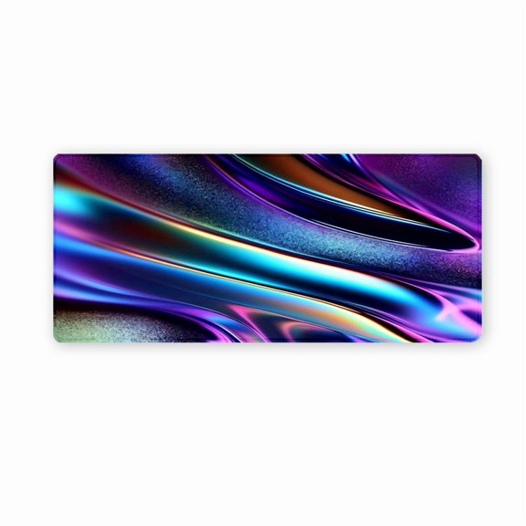 Abstract Rainbow Wave Mouse Pad 35.4 x 15.8 Inches Rubber Desk Mat for Office and Gaming
