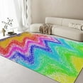 thumbnail image 1 of Abstract Rainbow Waves Area Rug, Modern Aesthetic Design Rug, Non-Slip Easy To Clean Home Decor Carpet For Girls Bedroom Nursery Playroom Rugs 4 x 6ft, 1 of 6