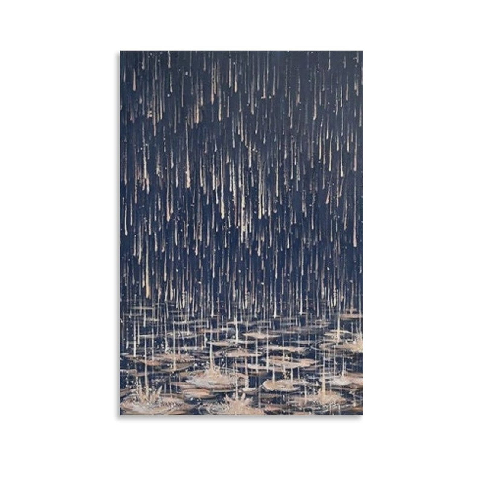 Abstract Rainy Cityscape Oil Painting on Canvas Large Original Rain ...