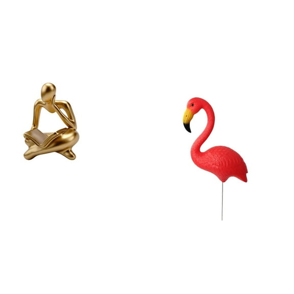 Abstract Reader Figurine Thinker Statue Garden Stake Resin Material for Living Room Office Yard Decoration Holiday Gift