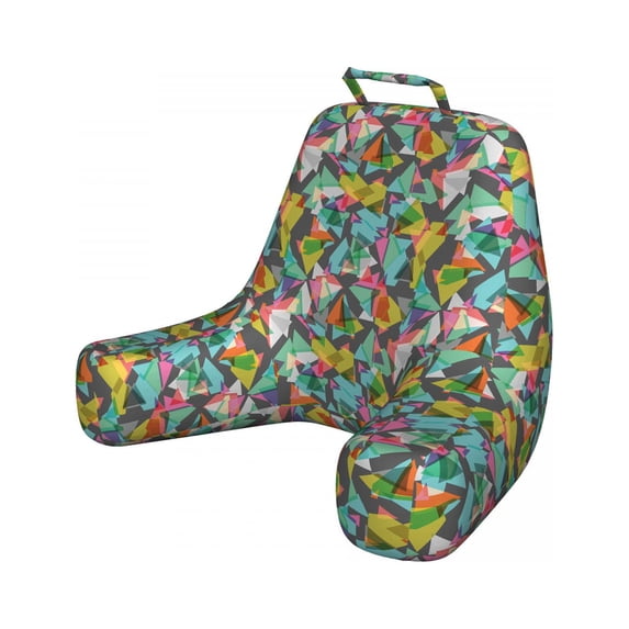 Abstract Reading Pillow Cover, Contemporary Complex Geometric Fractal Psychedelic Poly Hipster Graphic, Unstuffed Printed Bed Rest Case from Soft Fabric, XL Size, Multicolor, by Ambesonne