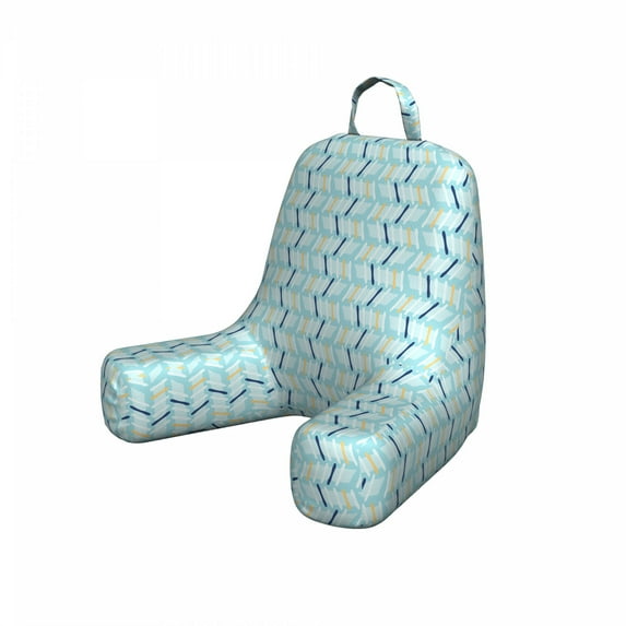 Abstract Reading Pillow Cover, Diagonal Streaks on Stripes Drawn by Hand, Unstuffed Printed Bed Rest Case from Soft Fabric, Small, Pale Blue Indigo, by Ambesonne