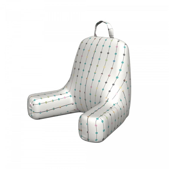 Abstract Reading Pillow Cover, Nostalgic Repeating Pattern with Tiny Squares on Vertical Lines, Unstuffed Printed Bed Rest Case from Soft Fabric, Small, Off White Multicolor, by Ambesonne