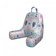 thumbnail image 1 of Abstract Reading Pillow Cover, Ornamental Hearts and Polka Dots Dashes Arching Streaks, Unstuffed Printed Bed Rest Case from Soft Fabric, Small, Sky Blue Pink, by Ambesonne, 1 of 4