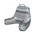 thumbnail image 1 of Abstract Reading Pillow Cover, Vintage and Chevron Like Random Zigzags Geometrical Repetitive Illustration, Unstuffed Printed Bed Rest Case from Soft Fabric, XL Size, Sky Blue Dimgray, by Ambesonne, 1 of 4