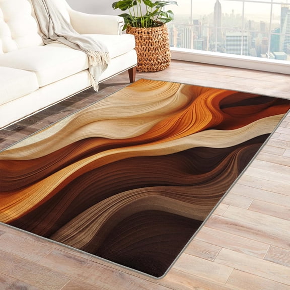 Abstract Rectangle Area Rug – Non-Slip, Machine Washable, Indoor/Outdoor – for Living Room, Bedroom, Entryway – Modern Home Decor Carpet – Non-Slip Backing