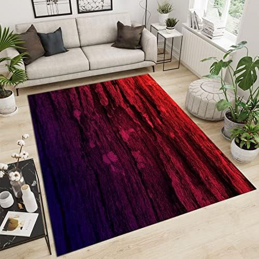 Abstract Red Area Rugs Vintage Distressed Stripes Parents Room Carpet