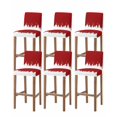 thumbnail image 1 of Abstract Red Bar Stool Covers Set of 6, Modern Minimalist Graffiti Artwork Stretch Washable Bar Chair Covers with Backs, Removable Pub Counter Height Chair Cover for Kitchen Dining Room Cafe, 1 of 7