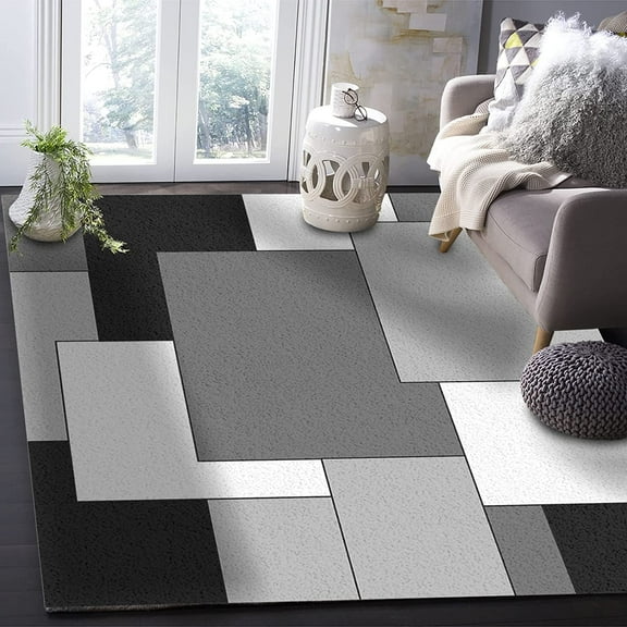 Abstract Red Black Geometric Carpet for Living Room Luxury Home rations Sofa Table Large Area Rugs Entryway Mat Tapis Salon