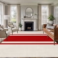 thumbnail image 1 of Abstract Red Color Block Washable Living Room Rugs 8'x10', Vintage Lines Linen Texture Low Pile Throw Large Area Rug Non-Slip Sturdy Edge Binding Carpet for Bedroom Dining Room Office, 1 of 9