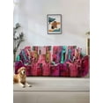 thumbnail image 1 of Abstract Red Couch Cover, Painting Buildings Geometric Color Block Sofa Cover Blanket for 1 Seat Cushion, Sectional Sofa Slipcover Furniture Protector for Living Room Bedroom 71''x91'', 1 of 9