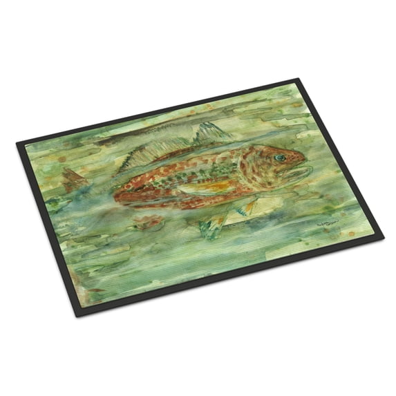 Abstract Red Fish Doormat 24x36
