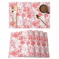 thumbnail image 1 of Abstract Red Floral Placemats Set of 2, Watercolor Plants Flowers Leaf Non-Slip Place Mats Washable Table Mats for Kitchen Dining Table Decorations Indoor/Outdoor, 1 of 9