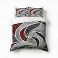 thumbnail image 1 of Abstract Red Grey Mosaic Art Bedding Set 3 Pcs Soft Microfiber Quilt Cover For Bedroom Decor, Comforter Cover With 2 Pillowcase, 1 of 5