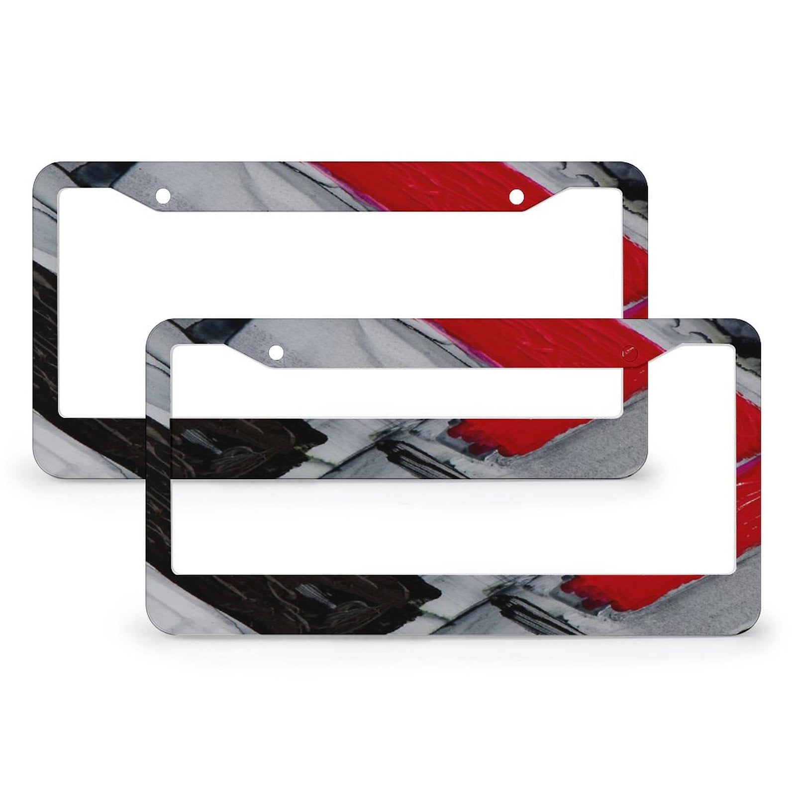 Abstract Red License Plate Frames License Plate Frame Covers, 2 Pack