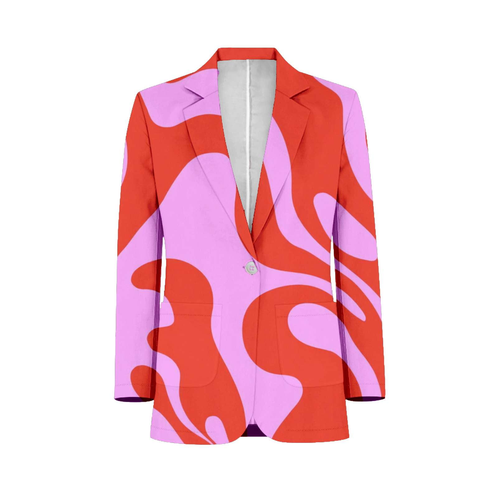 Abstract Red Pink Swirl Pattern Mens Suits Shawl Collar Slim Fit Suit ...