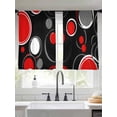 thumbnail image 1 of Abstract Red Sheer Curtains 54 Inches Long 2 Panels Black Grey Circle Modern Geometric Art Light Filtering Semi Sheer Window Curtains Drapes for Bedroom Living Room 52"x54", 1 of 7