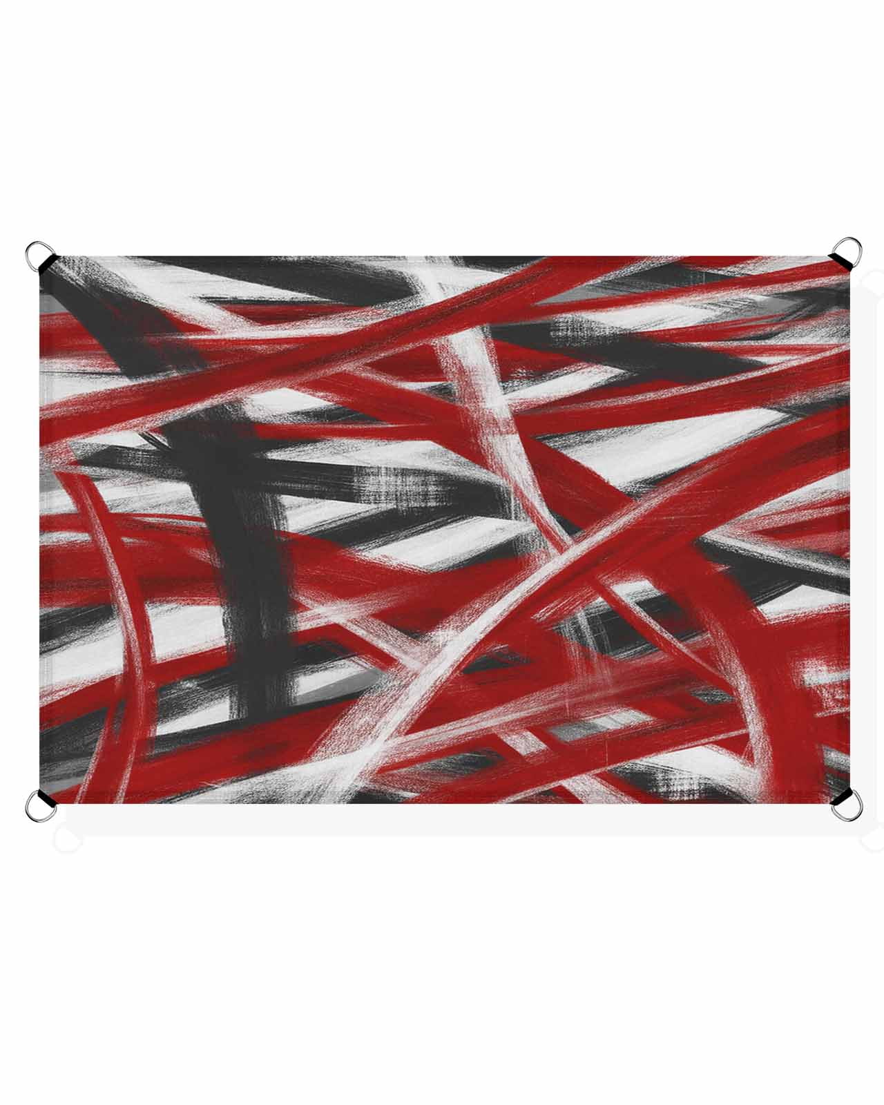 Abstract Red Waves Sun Shade Sail 6.5'X10' Modern Minimalist Red Black ...