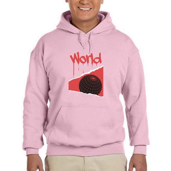 Abstract Red World Rave Style Hoodie Men -Image by Shutterstock, Male Small