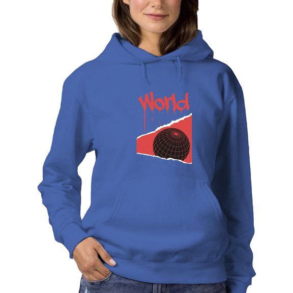 Abstract Red World Rave Style Hoodie Women -Image by Shutterstock, Female Medium