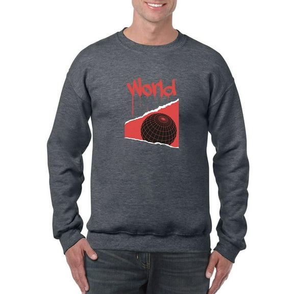 Abstract Red World Rave Style Sweatshirt Men -Image by Shutterstock, Male 4X-Large