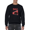 thumbnail image 1 of Abstract Red World Rave Style Sweatshirt Men -Image by Shutterstock, Male x-Large, 1 of 4
