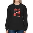 thumbnail image 1 of Abstract Red World Rave Style Sweatshirt Women -Image by Shutterstock, Female Small, 1 of 4