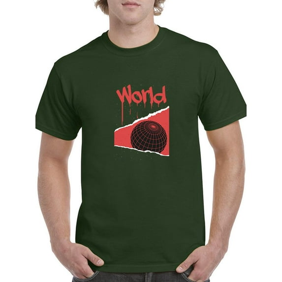 Abstract Red World Rave Style T-Shirt Men -Image by Shutterstock, Male Large