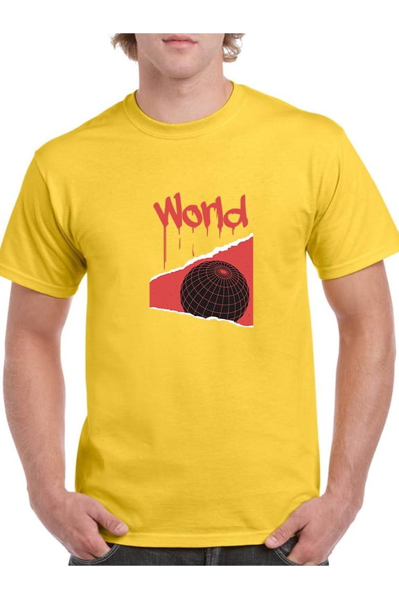 Abstract Red World Rave Style T-Shirt Men -Image by Shutterstock, Male Medium