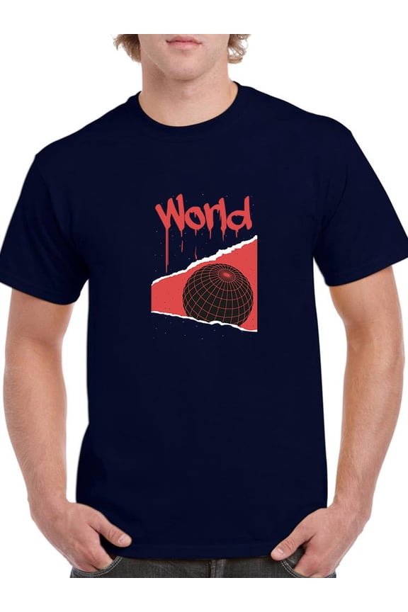 Abstract Red World Rave Style T-Shirt Men -Image by Shutterstock, Male Medium