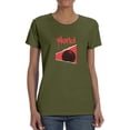thumbnail image 1 of Abstract Red World Rave Style T-Shirt Women -Image by Shutterstock, Female XX-Large, 1 of 4