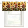 thumbnail image 1 of Abstract Red Yellow Sunflower Floral Window Valance Curtain Oil Painting Rod Pocket Short Curtain for Living Room, Bedroom & Kitchen Window Decor 54x18in, 1 of 8
