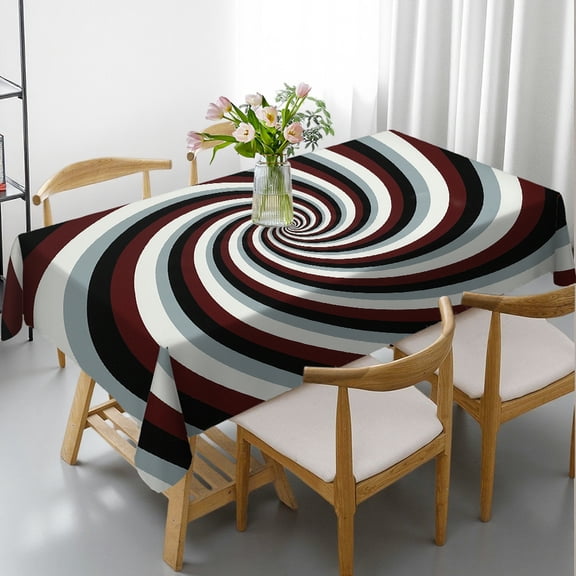 Abstract Red and Black Geometric Tablecloths rectangle , Festive Table Setting -  Holiday-Themed Design Rectangular Tablecloth, Cafe, dinner, picnic