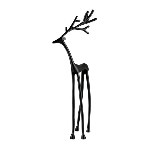 Abstract Reindeer Statue, Sleek Modern Deer Sculpture, Tabletop Mantel Figurine for Christmas Winter Home Decor