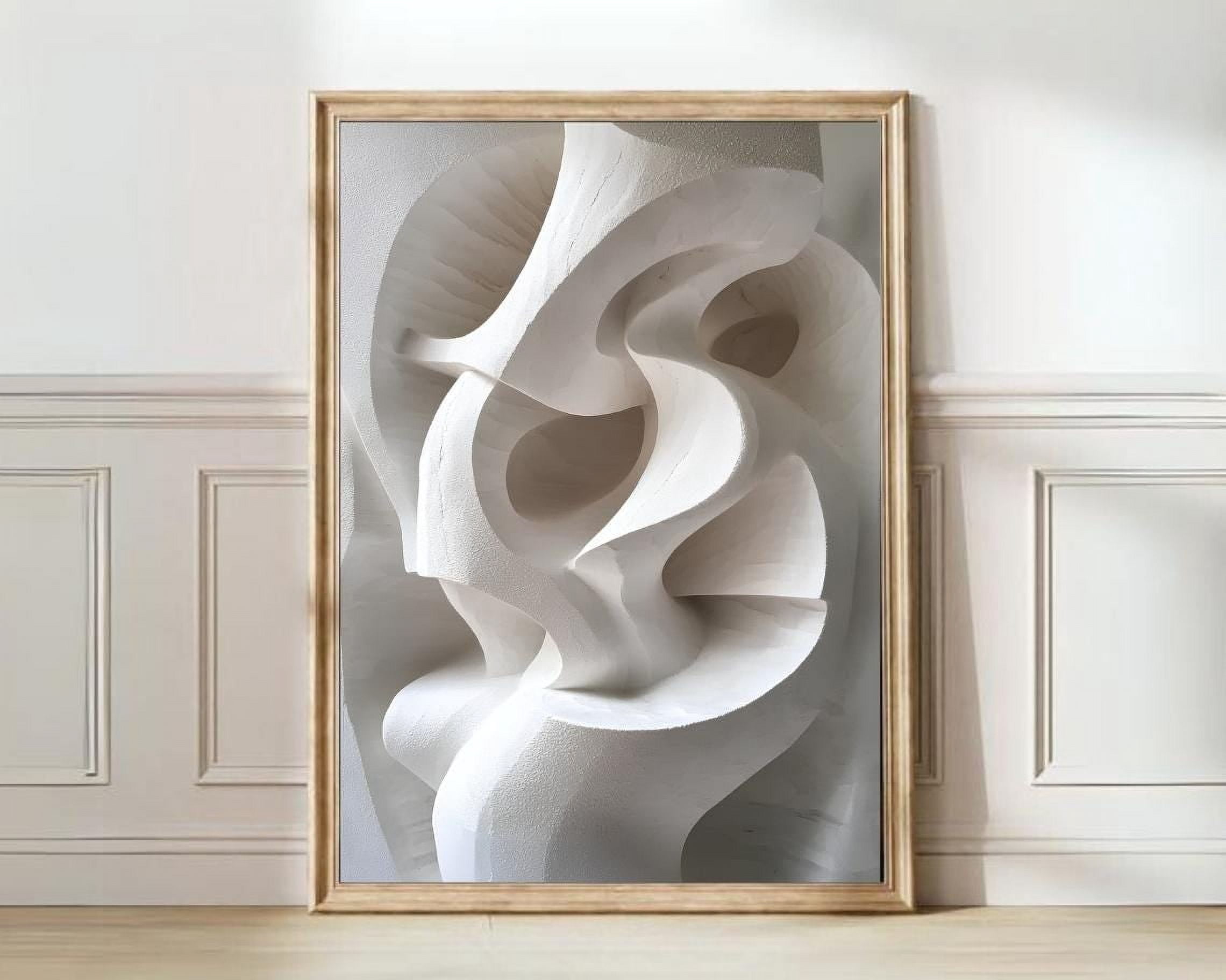 Abstract Relief Japandi White Texture Wabi Sabi Modern Minimalist ...