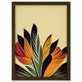 thumbnail image 1 of Abstract Retro Art Nouveau Flowers in Bloom Black Gold Artwork Framed Wall Art Print A4, 1 of 4