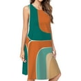 thumbnail image 1 of Abstract Retro Color Block Art Dress Loose Women'S Dress Beach Dresses With Pockets Dresses For Womens, 1 of 4