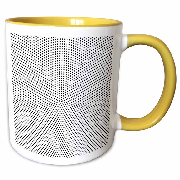 3drose, Abstract Retro Halftone Circular Dot Pattern Background, 15oz Two-tone Yellow Mug