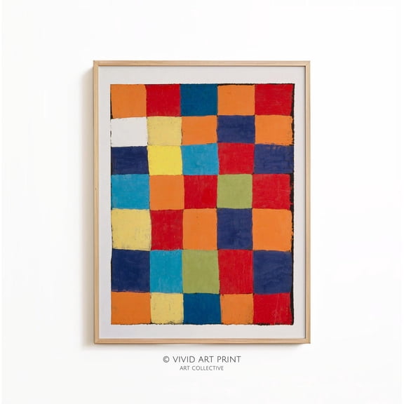 Abstract Retro Vintage Wall Art Geometric Color Blocks Home Decor Vivid Art Print Pk-145 Wall Art Modern Wall Decor Art