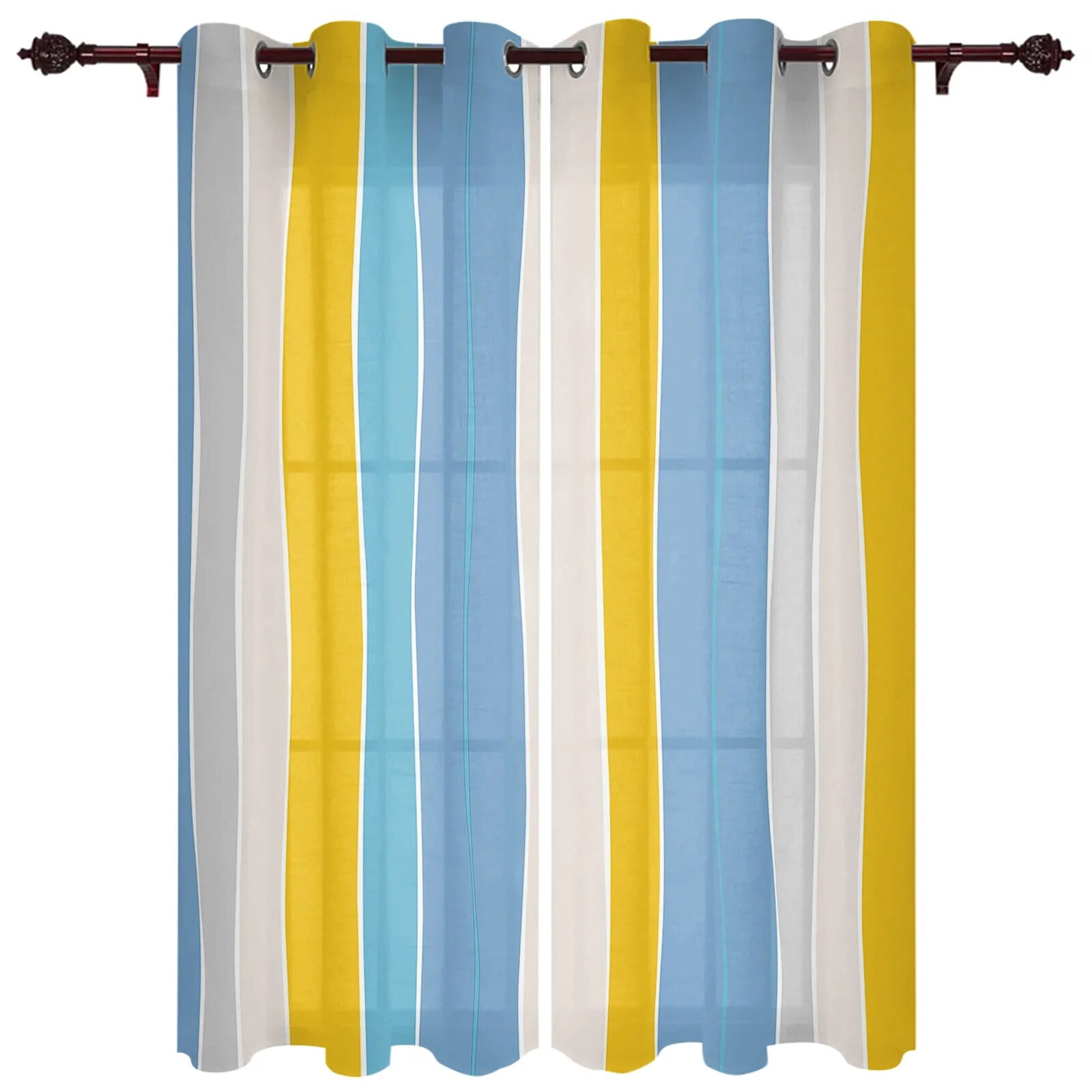 Abstract Ripple Color Pattern Valance Window Curtains For Living Room ...