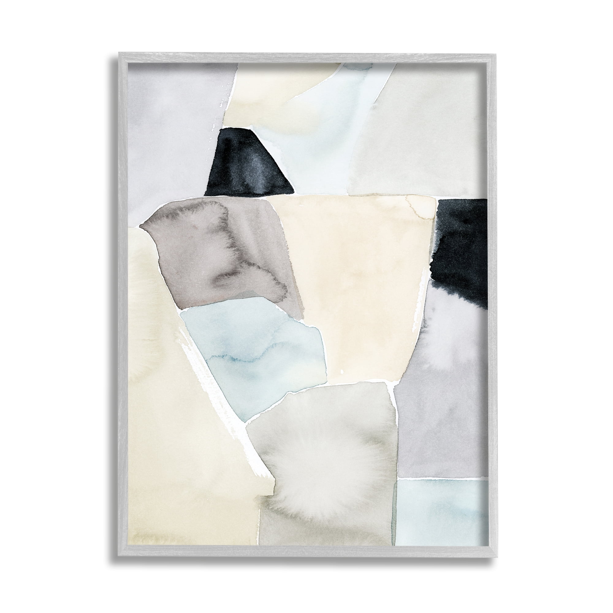 Stupell Industries Abstract Rock Shapes Beige Brown Blue,11 x 14,Designed by Grace Popp