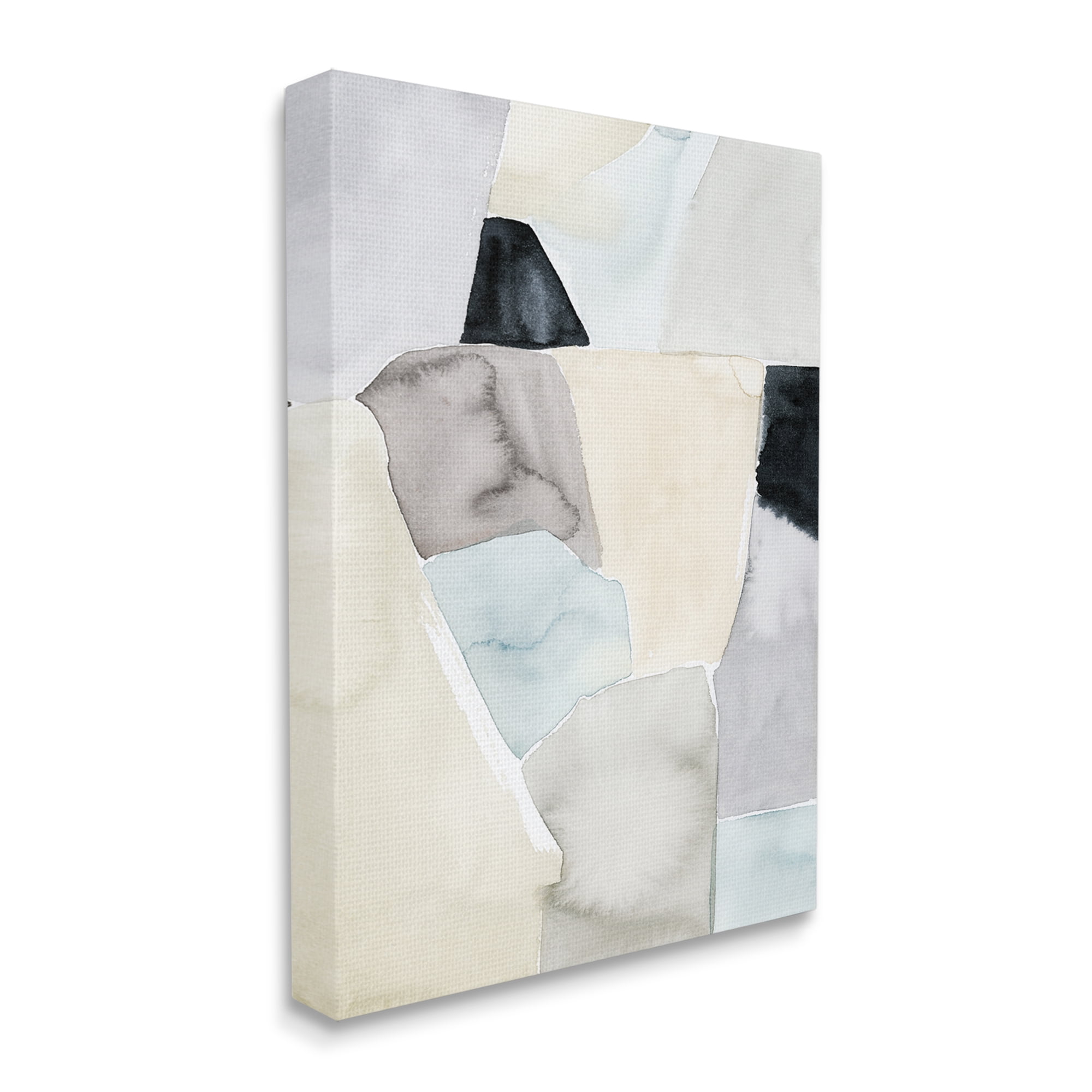 Stupell Industries Abstract Rock Shapes Beige Brown Blue,36 x 48,Designed by Grace Popp