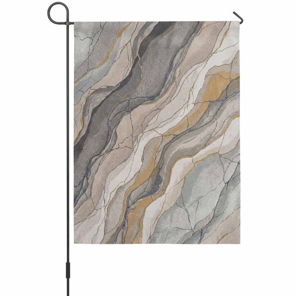 Abstract Rock Strata Garden Flags For Outdoor, Industrial Style Layered Rock Strata Textures Small Double Side Yard Flags Weather Proof Garden Decor for Lawn Outside Holiday 12 x 18 Inches