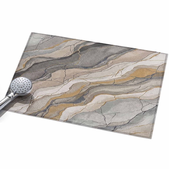 Abstract Rock Strata Washable Area Rug 2 x 3 ft Industrial Style Layered Rock Strata Textures, Soft Non Slip Rugs Stain Repellent Indoor Felt Carpet for Living Dining Room Bedroom Home Office