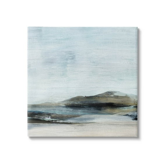 Abstract Rocky Beach Landscape Coastal Painting Gallery Wrapped Canvas Print Wall Art