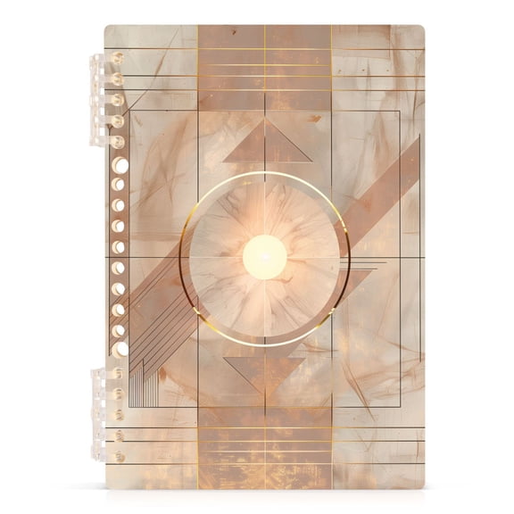Abstract Rose Beige Geometric Notebooks 1-subject Journal 60 Sheets A5 College Ruled Paper Detachable Ring 8.3"x5.7"