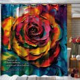 Abstract Rose Flower Oil Painting Bathroom Shower Curtain Bright Colors
