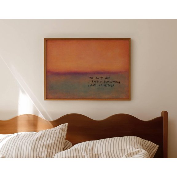 Abstract Rothko Inspired Gradient Minimal Expressionist Typography Wall Art Hand Drawn Horizontal Motivational Quote Print